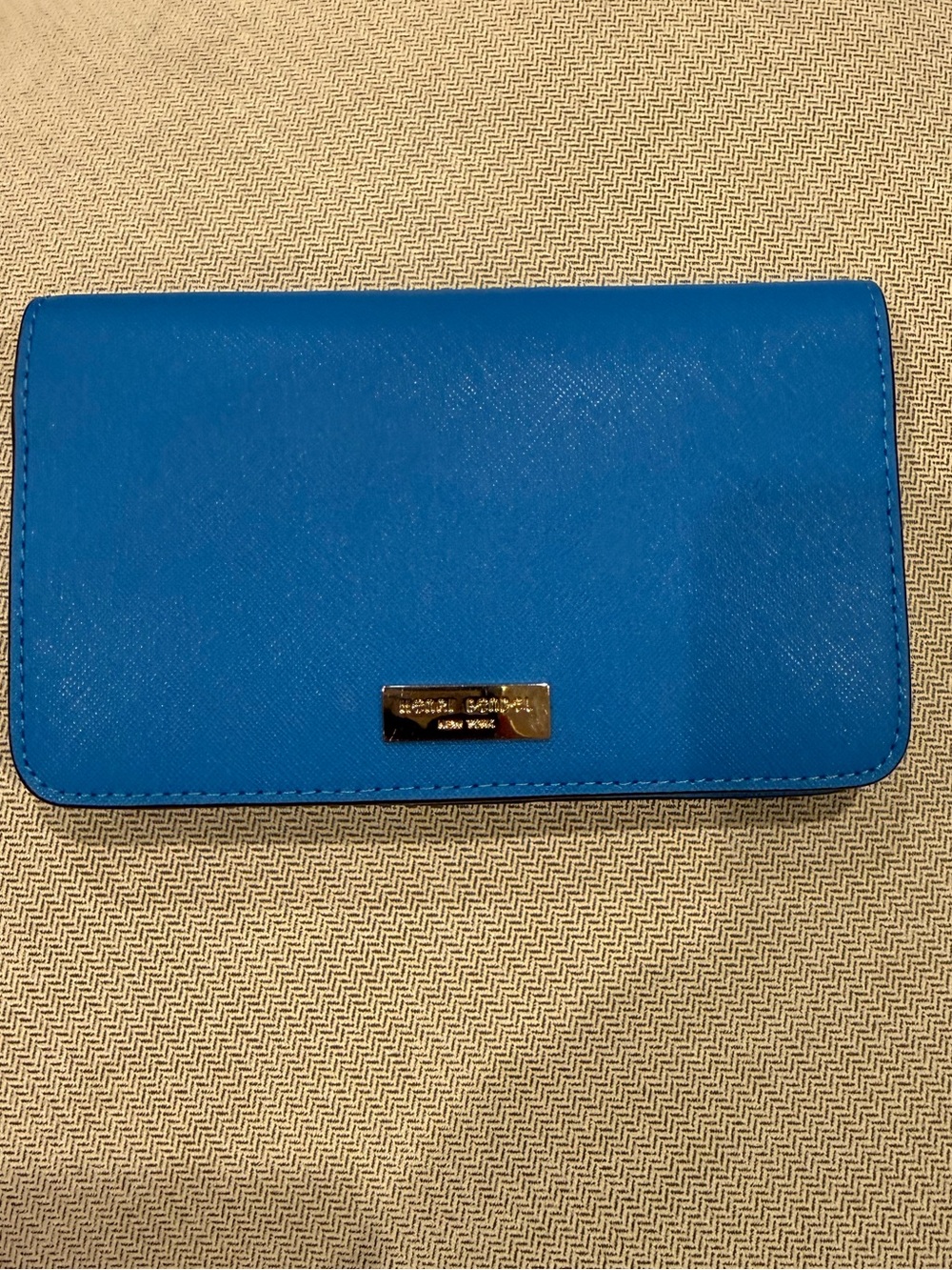 Henry Bendel Blue Saffron Leather Crossbody Phone Wallet